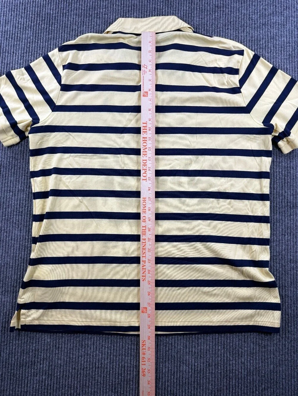Polo Ralph Lauren Classic Fit Short Sleeve Polo Mens XL Yellow Blue Striped